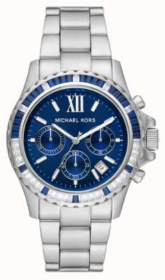 Michael Kors Everest Blue and White crystal Set Bezel Watch MK7237