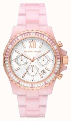 Michael Kors Everest Pink Acetate Crystal Set Watch MK7240