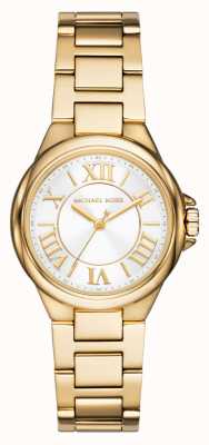 Michael Kors Camille Women's Gold-Toned Watch Silver Sunray Dial MK7255