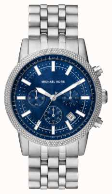 Michael Kors Men's Hutton Stainless Steel Blue Chronograph Watch MK8952