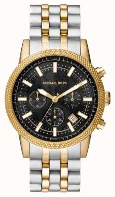 Michael Kors Hutton Men's Two-Tone Black Dial Watch MK8954