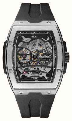 Ingersoll THE CHALLENGER Automatic (44.5mm) Black Skeleton Dial / Black Rubber Strap I12301