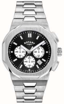 Rotary Sport Regent Chronograph (41mm) Black Sunray Dial / Stainless Steel Bracelet GB05450/65
