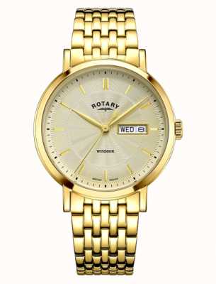 Rotary Men's Windsor | Champagne Dial | Gold PVD Bracelet GB05423/03