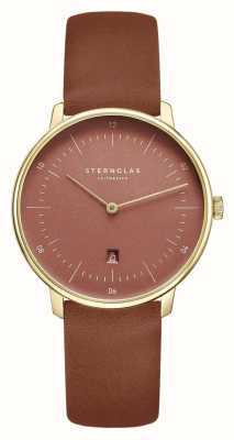 STERNGLAS Naos XS Edition Flora Quartz (33mm) Terracotta-Red Dial / Terracotta-Red Leather S01-NDF21-KL11