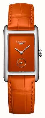 LONGINES DolceVita Orange Dial Orange Leather Strap Watch L55124922