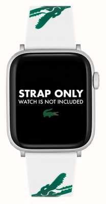 Lacoste Apple Watch Strap (42/44/45mm) White And Green Silicone 2050016