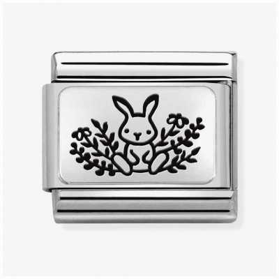 Nomination Composable Classic PLATES Steel And Silver 925 Rabbit Flowers 330111/20