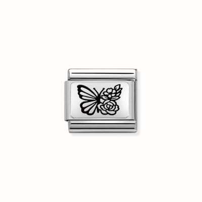 Nomination Composable Classic PLATES Steel And Silver 925 Butterfly Flowers 330111/22