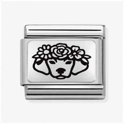 Nomination Composable Classic PLATES Steel And Silver 925 Dog Flower Crown 330111/24