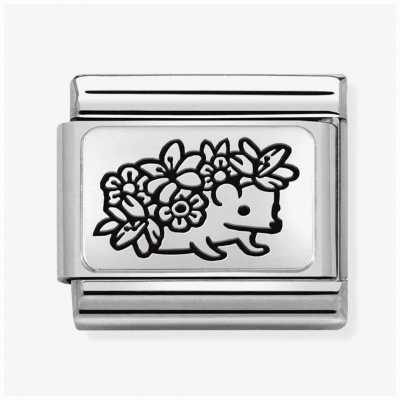 Nomination Composable Classic PLATES Steel And Silver 925 Hedgehog Flowers 330111/29