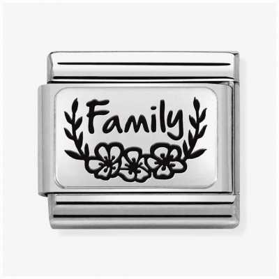 Nomination Composable Classic PLATES Steel And Silver 925 Family Flowers 330111/33