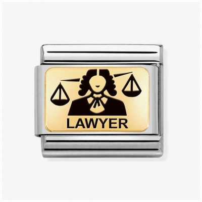 Nomination Composable Classic Steel And 18ct Gold Lawyer 030166/25