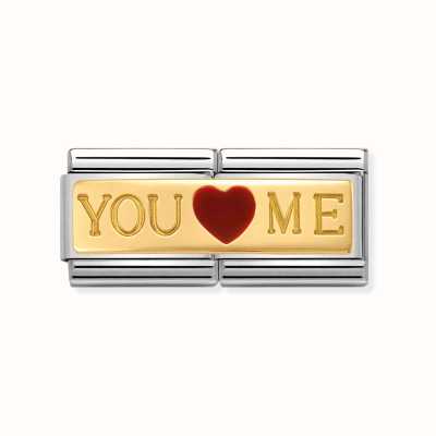 Nomination Classic You And Me Heart Double Link Steel & Bonded Gold 030720/01
