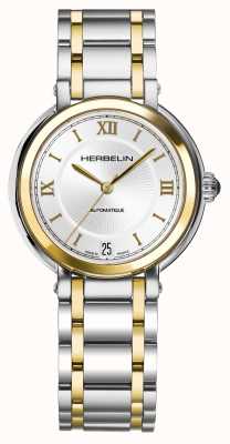 Herbelin Galet Two Tone Automatic Watch Silver Sunray Dial 1630BT28