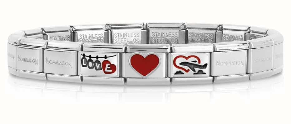 Nomination Composable LOVE Bracelet (3 links + Stainless Steel Base Bracelet) LOVE-NOM