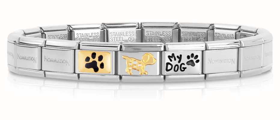 Nomination Composable DOG LOVER Bracelet (3 links + Stainless Steel Base Bracelet) DOG-NOM