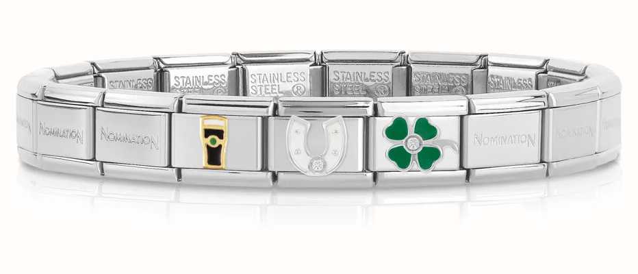 Nomination Composable LUCKY Bracelet (3 links + Stainless Steel Base Bracelet) LUCK-NOM