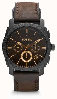 Fossil Men's | Black Chronograph Dial | Brown Leather Strap FS4656