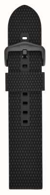 Fossil Textured Black Silicone Strap | 22mm | Black-Tone Buckle S221430