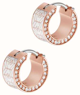 Emporio Armani Hoop Earrings | Rose Gold-Tone Stainless Steel | Crystal Set EGS2962221
