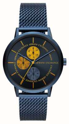 Armani Exchange Blue Day/Date Dial | Blue Stainless Steel Mesh AX2751