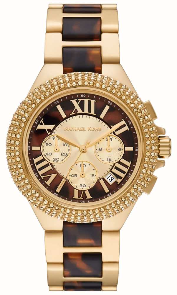 Michael Kors Women's | Camille | Chronograph | Gold Dial | Gold PVD Steel  Bracelet MK7269 - First Class Watches™