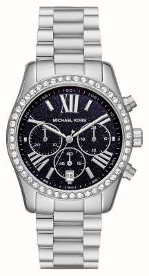 Michael Kors Lexington Women's Black Glitter Dial Stainless Steel Watch MK7277