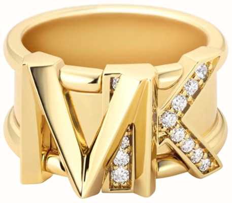 Michael Kors MK 14ct Gold Plated Statement Ring | Size J MKJ7836710 J