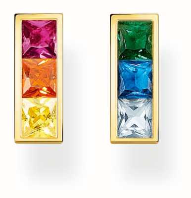 Thomas Sabo Rainbow Heritage | Gold Plated | Rainbow Crystal | Stud Earrings H2250-996-7
