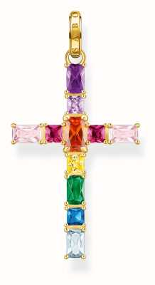 Thomas Sabo Rainbow Heritage | Gold Plated | Rainbow Crystal | Cross Pendant PE939-996-7