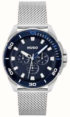 HUGO Men's #FRESH | Stainless Steel Mesh Bracelet | Blue Dial 1530287