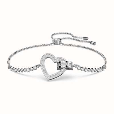 Swarovski Lovely Heart Rhodium Plated Adjustable Bracelet 5636447