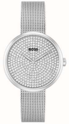 BOSS Women's Praise | Crystal Set Dial | Stainless Steel Mesh Bracelet 1502657