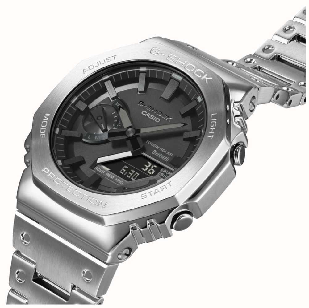 Casio Men's G-Shock Bluetooth Full Metal Silver Solar Power Watch With ...