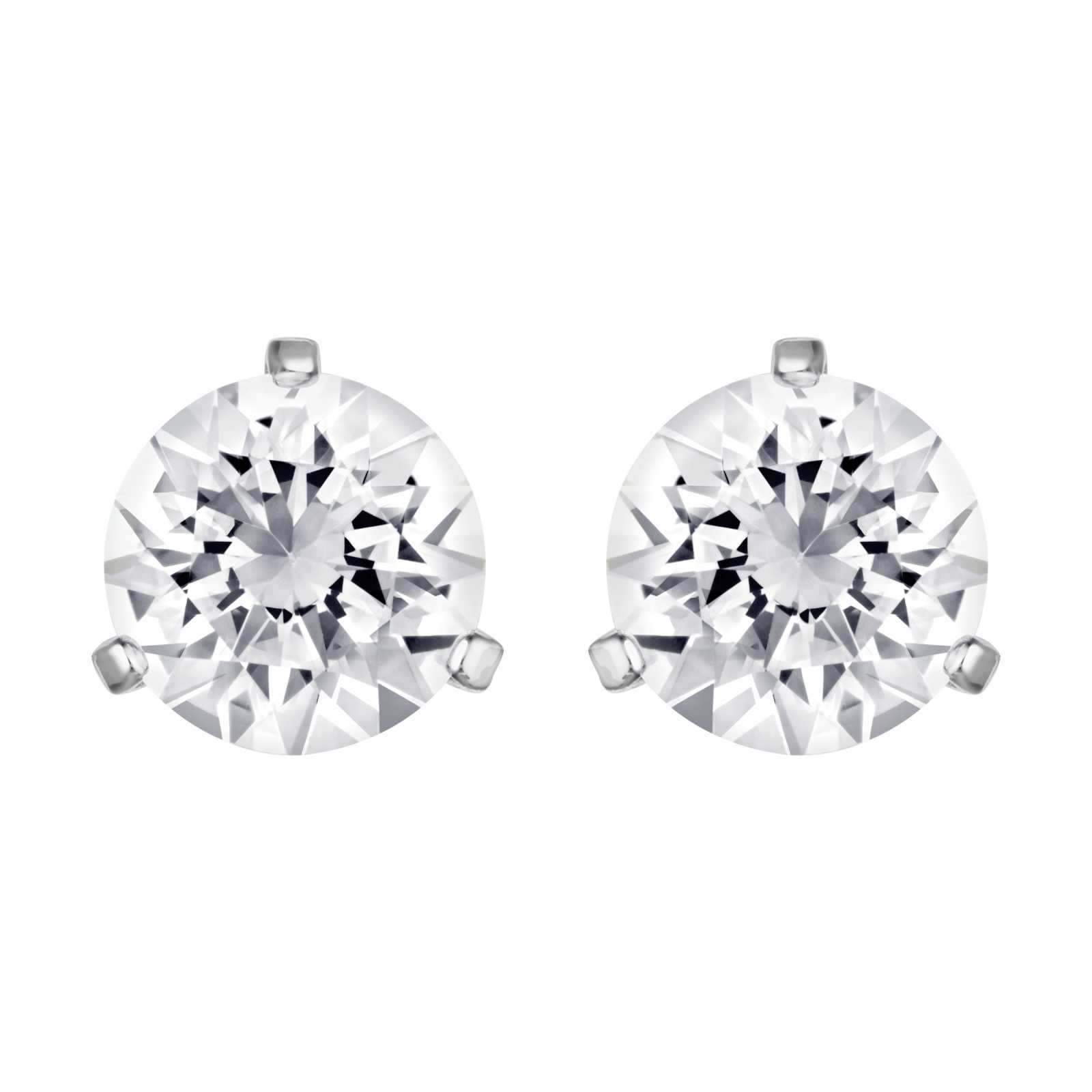 Swarovski Solitaire Round Crystal Stud Earrings, Silver