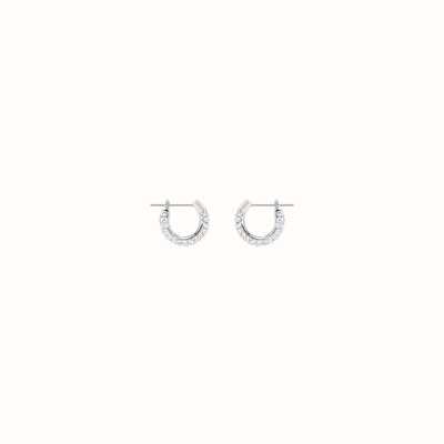 Swarovski Stone | Rhodium Plated | White |Hoop | Earrings 5446004